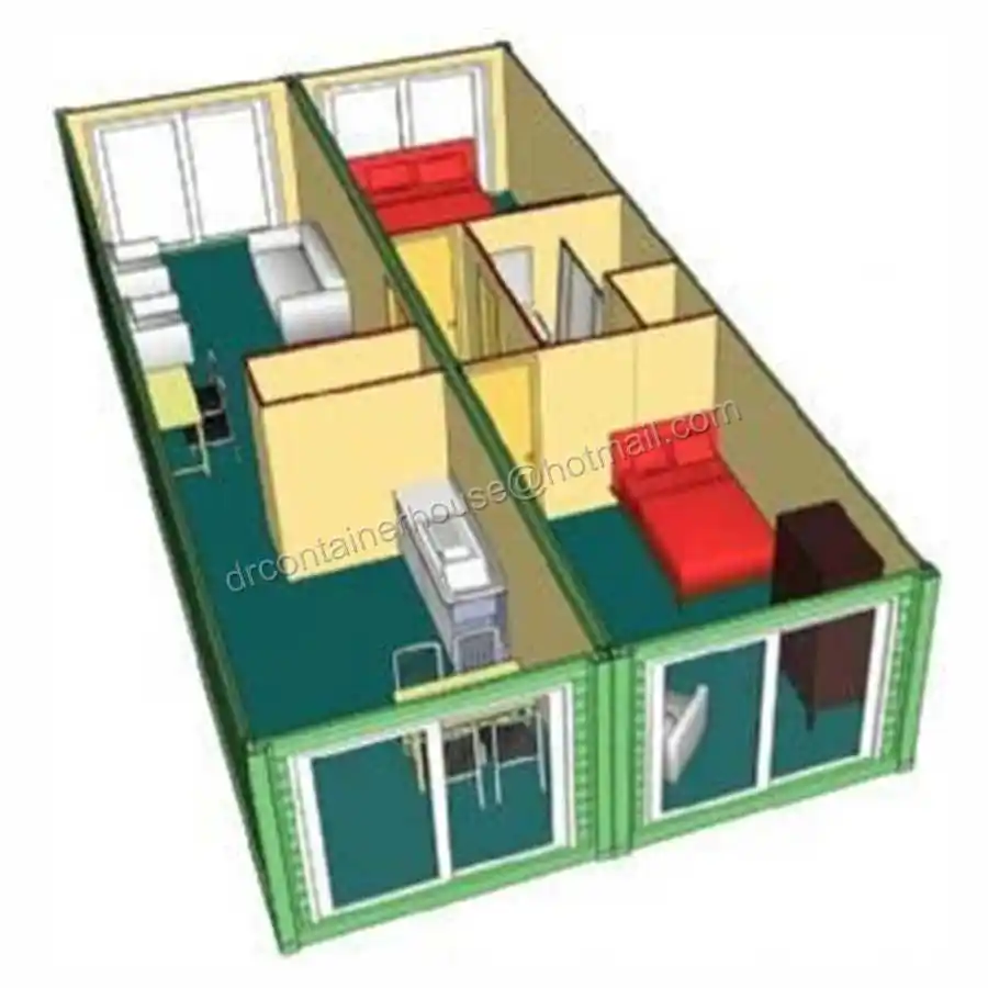 Casas prefabricadas plegables, contenedor de 3 dormitorios, lista para estar casa de lujo, 40 pies