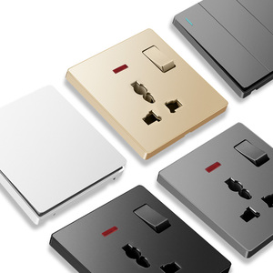 Uno dos tres cuatro bandas uno dos múltiples vías eléctrico Universal MF interruptor de enchufe 86 enchufe de pared para interruptor de Control de Hotel