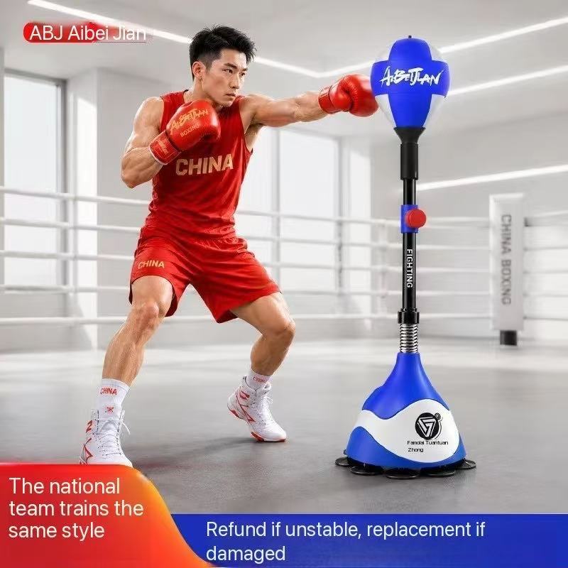 Pelota de velocidad para boxeo, color azul y blanco, con resorte Phantom.