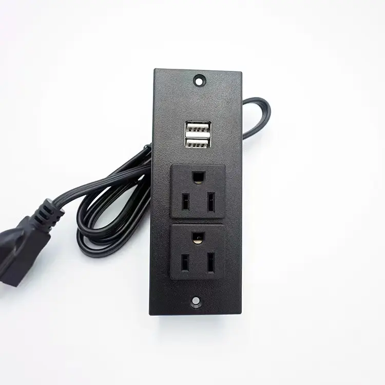 Leishen Listed listelenen konferans gömme çıkış masaüstü güç Grommet mobilya gömme montaj masa çıkışı güç soketi ile 2USB-A