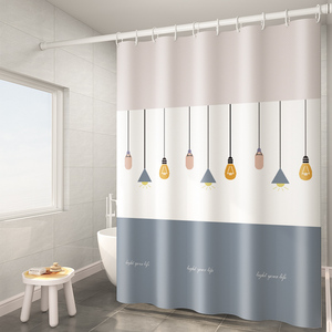 Hot Bán Thiết Kế Hiện Đại Polyester Rèm Cửa Tắm Với 12 Móc Chống Thấm Nước Cổ Điển Chuỗi Đèn Cho Phòng Tắm & Khách Sạn - Product Image 1