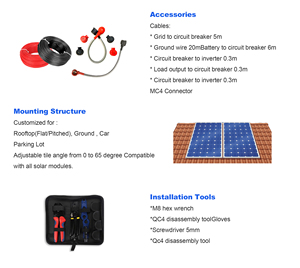 畅销200AH锂离子电池20KW太阳能系统套件100KW太阳能逆变器MPPT控制器单晶家用 - Product Image 5
