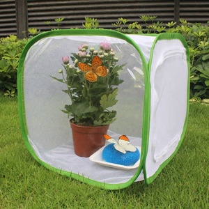 Zusammen klappbarer Insekten käfig Mesh Habitat Vogel Schmetterling Mantis Stick Grid Zucht Cricket <span class=keywords><strong>Net</strong></span> Stoff Farm Kokon Seidenraupen Luke Käfig