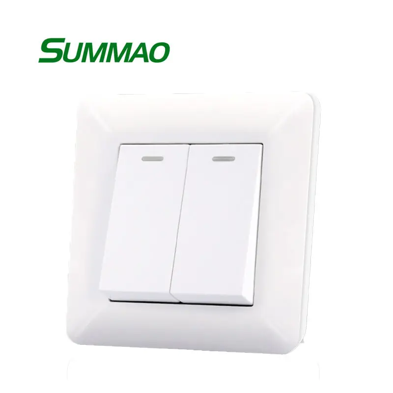Modern European Electric Wall Switch Healthy Material Safety Guard Switch Cover 2 Gang 2Way Switch