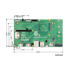 公式のRaspberryPi計算モジュール5 IOボード開発プラットフォームとリファレンスベース-Raspberrypi用のCM5用に設計されたボード - Product Image 3
