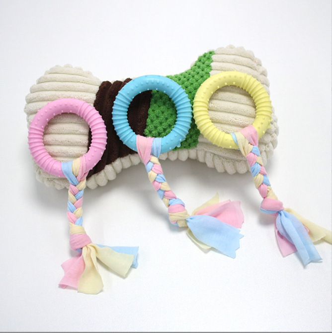 Jouet pour chien-bande de tissu de couleurs mélangées-1 pièce