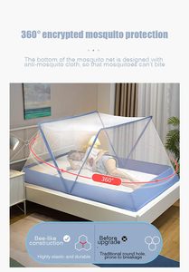 最高品質の折りたたみ式蚊帳スマートモスキート折りたたみ式ネットダブルベッドサイズ用 - Product Image 3