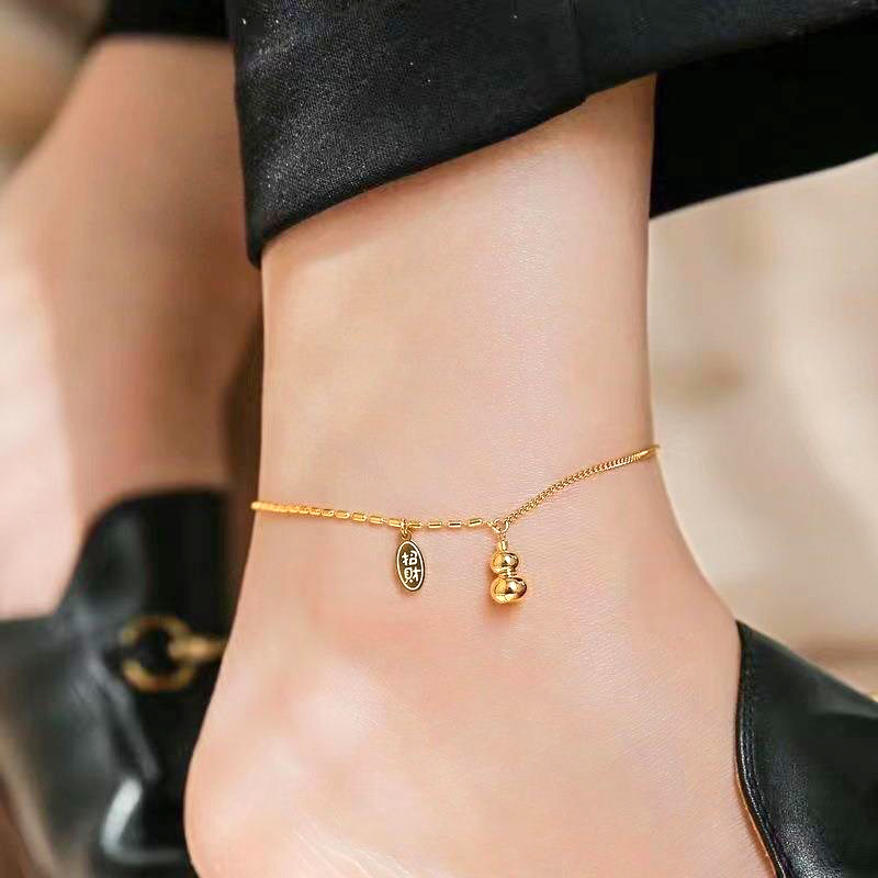 6605 Gold Lucky Gourd Anklet