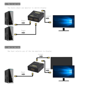 Fjgear-Conmutador de 2 puertos, 2 entradas 1 salida o 1 entrada 2 salidas, compatible con resolución 3840*2160 @ 30Hz hdmi1.4, 2 puertos HDMI, 2 puertos - Product Image 6