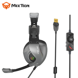 MEETION MT-HP099 Gray <strong>USB</strong> Interface RGB Light with Mic Light <strong>Control</strong> Button Professional Gaming Headphones - Product Image 6