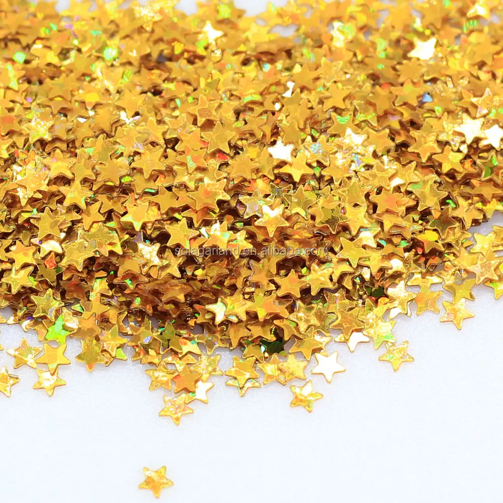 Lantejoulas metálicas de ouro, confete para decoração de festa de casamento, brilho, acrílico, estrela, metálica, 2.5mm