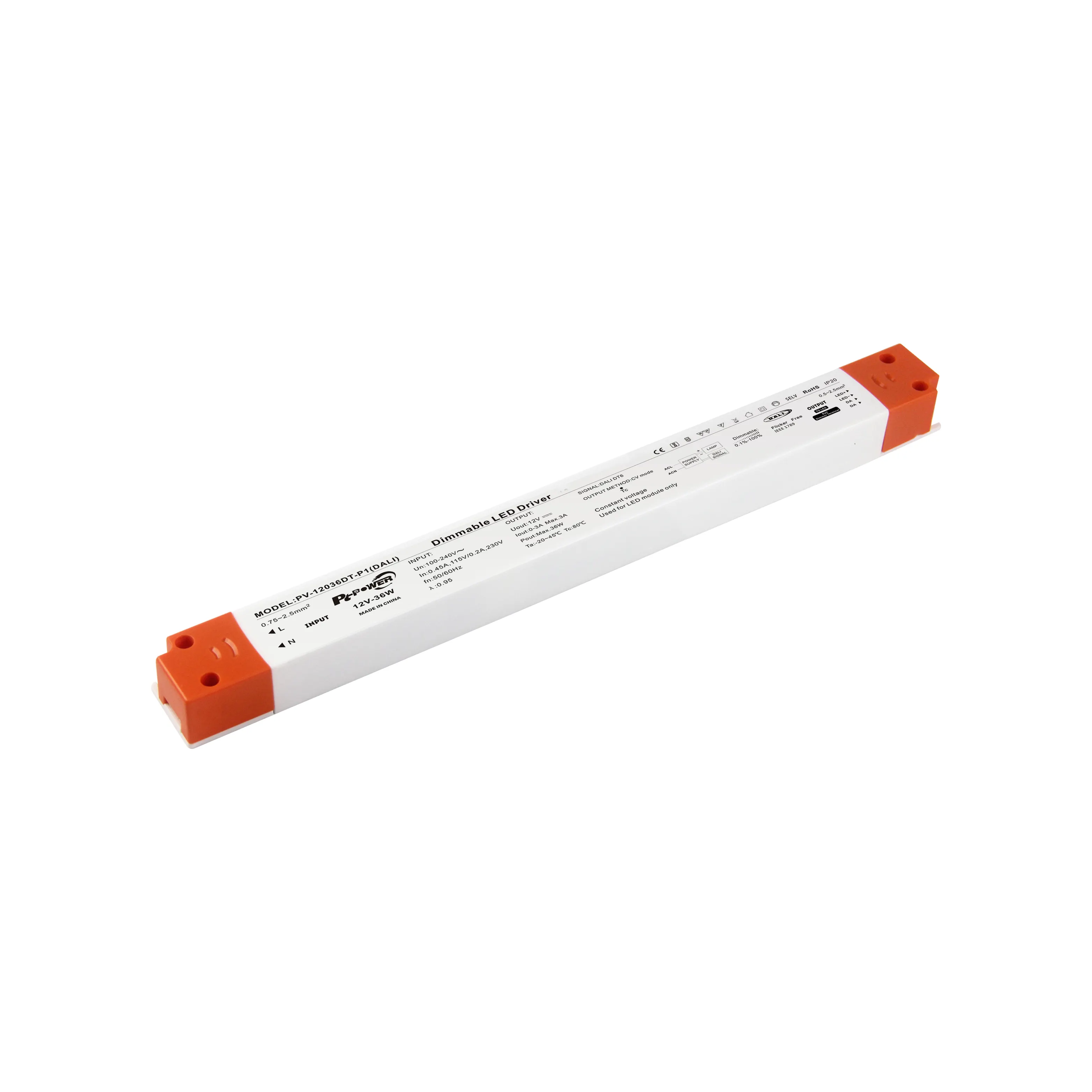 Pt POWER DALI Dimmable Led Driver 36W 75W 100W Led Fonte de Alimentação 24V 12V Tensão Constante Atacado DALI Driver