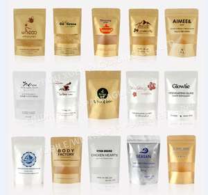 Nhà Máy Bán buôn đứng lên doypack nâu kraft túi giấy nhựa cho bao bì thực phẩm với cửa sổ rõ ràng Nắp kéo Ziplock - Product Image 4