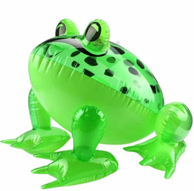 2022 Popular Inflatable Animal Toy 37Cm Green Transparent Christmas Inflatable Frog With Led And Rope
