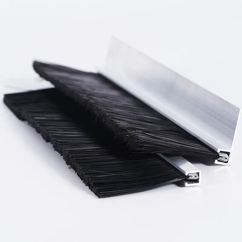 The Most Popular Escalator Strip Brush Aluminum Metal Brush for Door/Elevator Dust Cleaning and Polishing