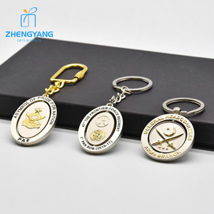 定制Logo圆形旋转金属钥匙扣3d立体搪瓷金属字母锌合金钥匙扣金属显示屏 - Product Image 3
