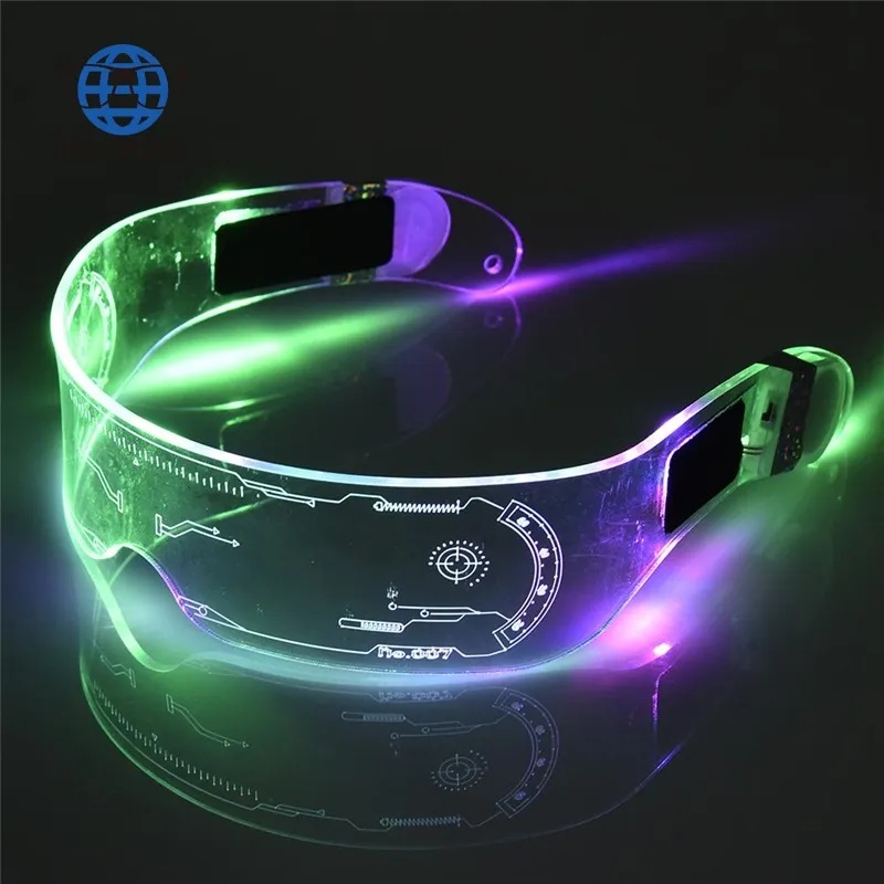 Teenage youn Led occhiali El Wire Neon Party luminoso Light Up Rave Costume Decor Dj occhiali da sole decorazione di Halloween occhiali