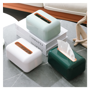 防尘纸巾组织器支架纸盒存储容器塑料湿巾分配器盒带盖 - Product Image 1