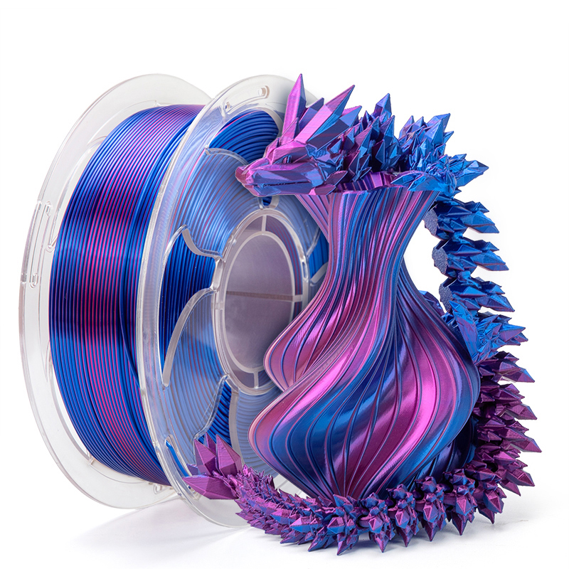 Soie PLA-2SSC-003 Bleu + Fuchsia