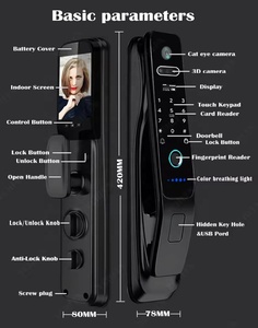Face Tuya Wifi fotocamera App digitale serratura elettronica impermeabile per interfono Video con codice Smart Lock con Nfc Card chiave - Product Image 5