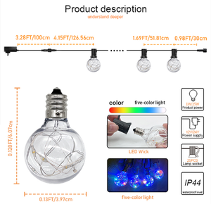 Außen lichterketten RGBW-Musik funktion Fern gesteuertes Außen lichterketten Mehrfarbiges wasserdichtes dimm bares LED-Lichterkette licht - Product Image 4