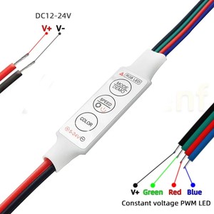 Mini controlador LED RGB de 5V/12V/24V CC con controlador de atenuación con control remoto de 3 teclas 6A salida RGB 5050/3528/2835 SMD tira de luces LED - Product Image 6