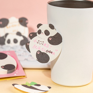 30 hojas por paquete de notas adhesivas en forma de serie redonda y redonda Chubby Cute Panda Office Message Notepads - Product Image 4