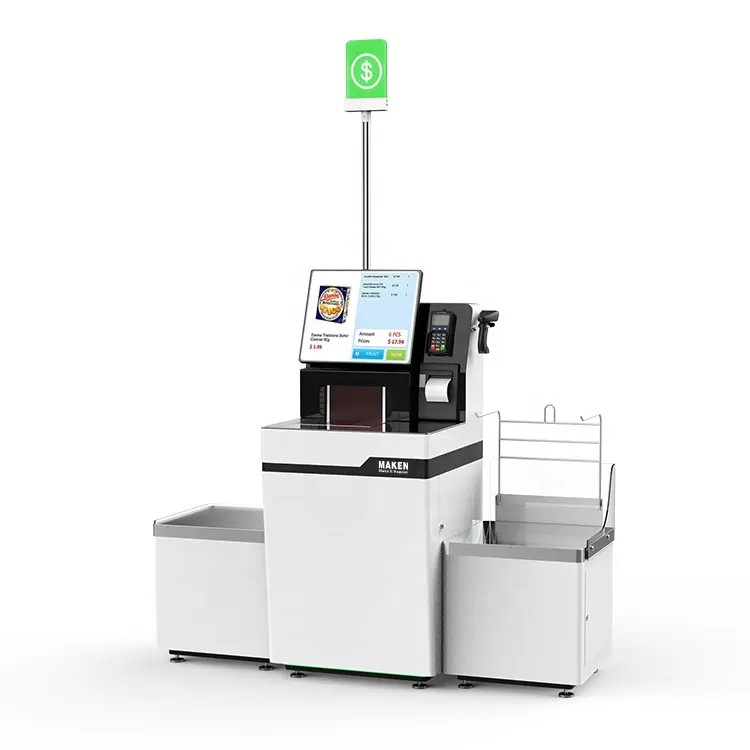 Machines de contrôle en libre service borne de paiement automatique à écran tactile kiosque de caisse en libre service de supermarché