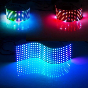 Светодиодная панель WS2812B RGB с индивидуально адресуемыми пикселями, цифровой модуль, матрица, гибкий экран WS2812 IC 8x8 16x16 8x32, 5 в постоянного тока