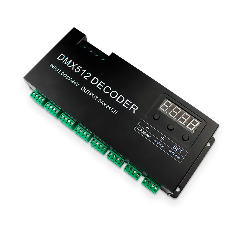 공장 직접 DJ 디스코 Dmx led 스트립 컨트롤러 24 채널 Dmx512 RGB RGBW 디코더 dmx 제어 led rgbw Led 스트립 라이트