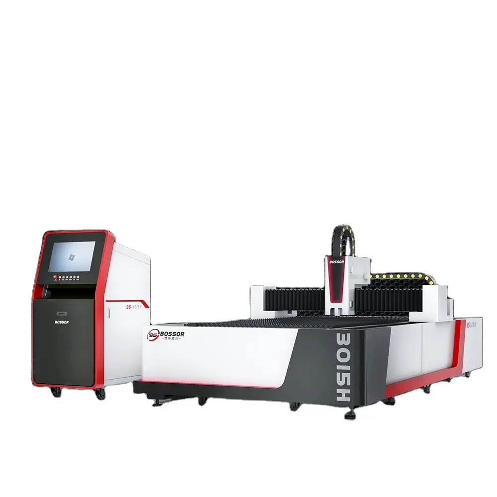 CNC BS-G3015B Fiber laser machine de découpe de tôle Raycus laser puissance 1500w