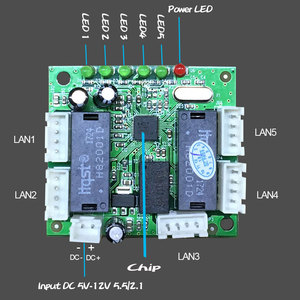 No RJ45 5 <strong>Port</strong> 10/100Mbps Network Switch <strong>Output</strong> 5pcs 4Pin Header 2.54mm DC <strong>Input</strong> 2pin Header Pitch 2.54mm Factory Production - Product Image 2
