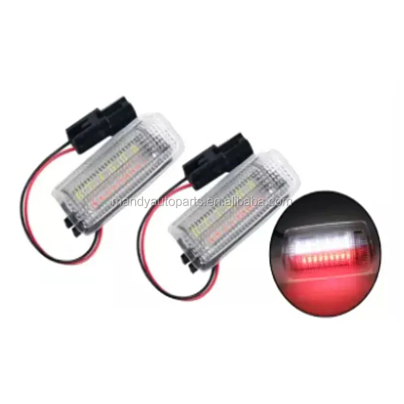 2 lâmpadas led de cortesia de porta, luz de led para lexus & toyota & subaru brz branco + vermelho