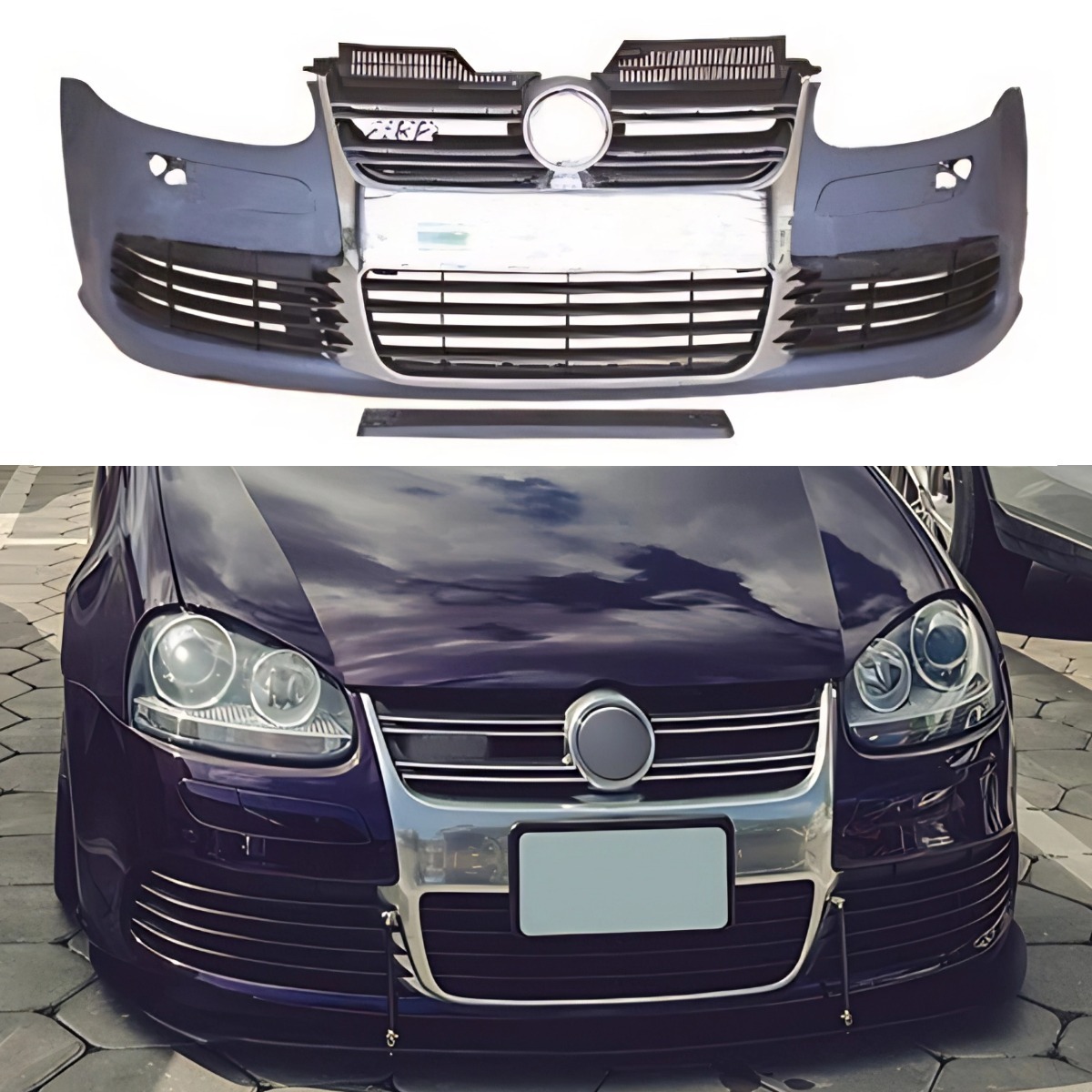 Diffuseur de pare-chocs avant + Grilles de course