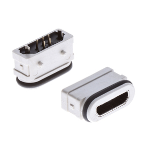 USB C型垂直防水插座5p母针，带微型防水USB C型插座