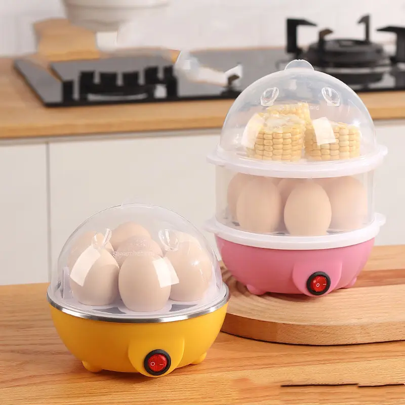 Nueva gran oferta, cocina portátil para el hogar, desayuno rápido, vaporera eléctrica, Bola de masa hervida de maíz, lavable, cocina de 2 capas, 7 ~ 14 huevos, caldera