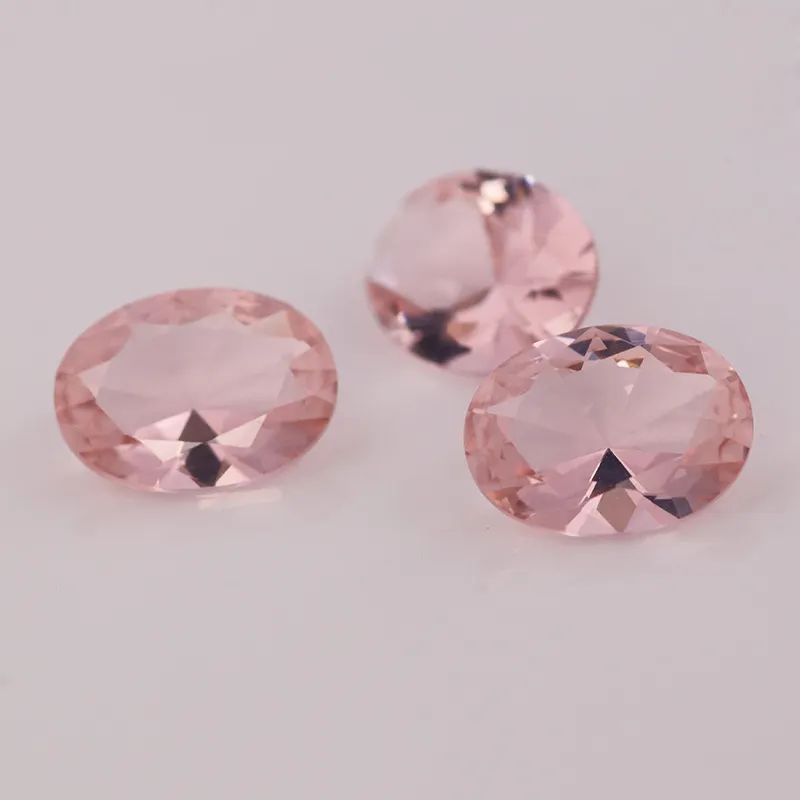 777# Champagne color Oval cut Synthetic Morganite gemstones with wholesale price