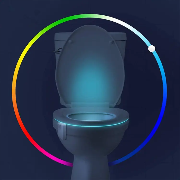 Phòng tắm Cảm biến 8 màu sắc Nhà vệ sinh cảm biến chuyển động nhà vệ sinh chỗ ngồi Led nhà vệ sinh ánh sáng ban đêm