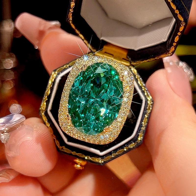 Bague Parra en or blanc vert, taille ajustable