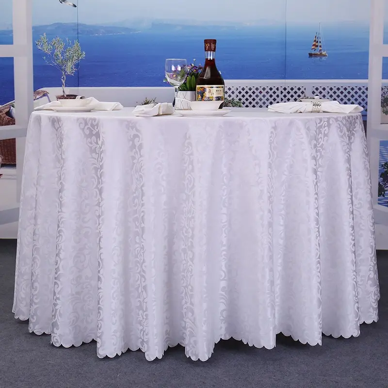 Toalha de mesa estampada 220cm, toalha de mesa redonda barata de poliéster para casamento, hotel, casa, banquete