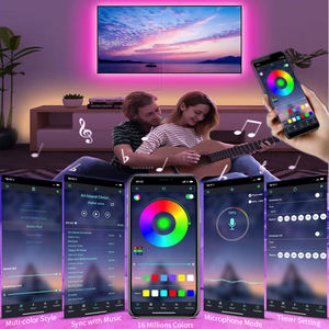 5050 RGB 5V Flexibles USB-LED-Strip-Kit 24-Tasten-Ir-Fernbedienung und Bluetooth-App Music Sync 5M LED-Streifen licht - Product Image 5