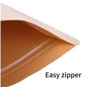 Customized Biodegradable Frosted &amp; High-<strong>definition</strong> Window Kraft Paper Bag Zipper Stand-up <strong>Pouch</strong> for Nut Cookies Snack Food