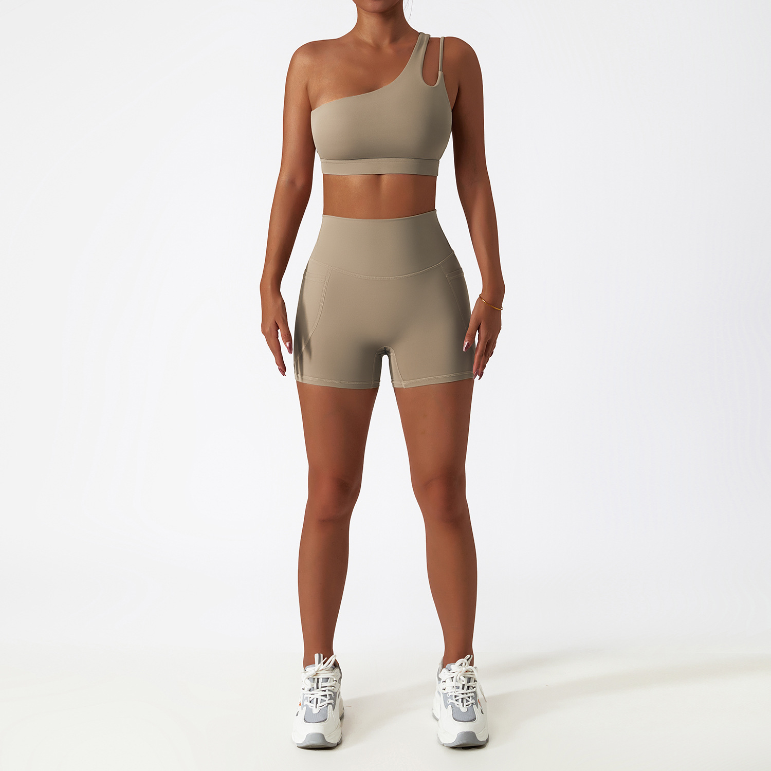 Bra+shorts sandblasted brown