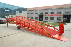 Rampa de muelle de carga móvil de 10 toneladas, plataforma de descarga de contenedores logísticos, rampa de carga móvil con manivela manual