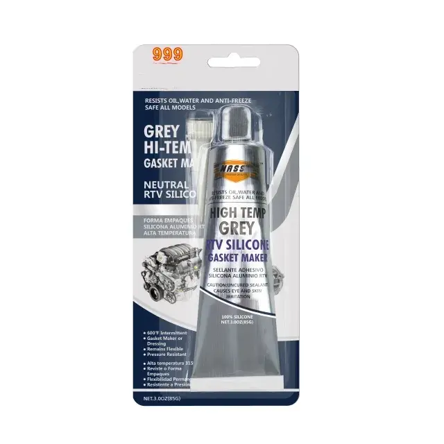 Trung tính nhiệt độ cao RTV Silicone Mega màu xám Sealant adhesivo silicona aluminio nascc một 999 Silicone RTV Gasket Maker