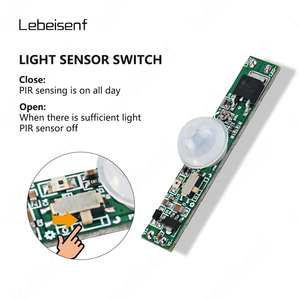 PCB内蔵LEDPIRレーダーヒューマンモーションライトセンサースイッチ6A1チャンネルDV12V24V最大単色LEDライトストリップランプ用