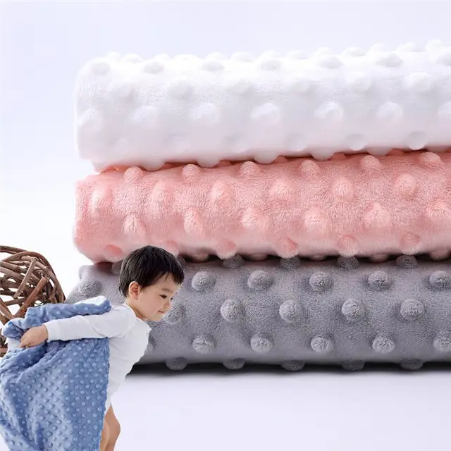 Groothandel Super Zachte Minky Dot Baby Deken Pluche Fleece Baby Speelgoed Hometextil Stof