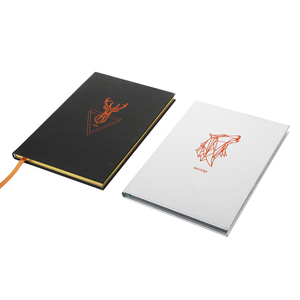 A5 Custom Printed Logo PU Leder Notebook Schwarz und Silber Hardcover mit Color Edge Premium Quality Notizbücher - Product Image 1