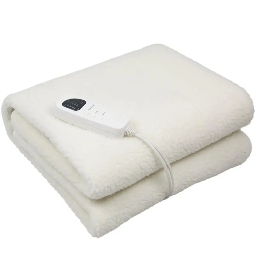 Synthetic Wool heated electric blanket manta electric bed warmer electric heated under blanket heated mattress cover heater