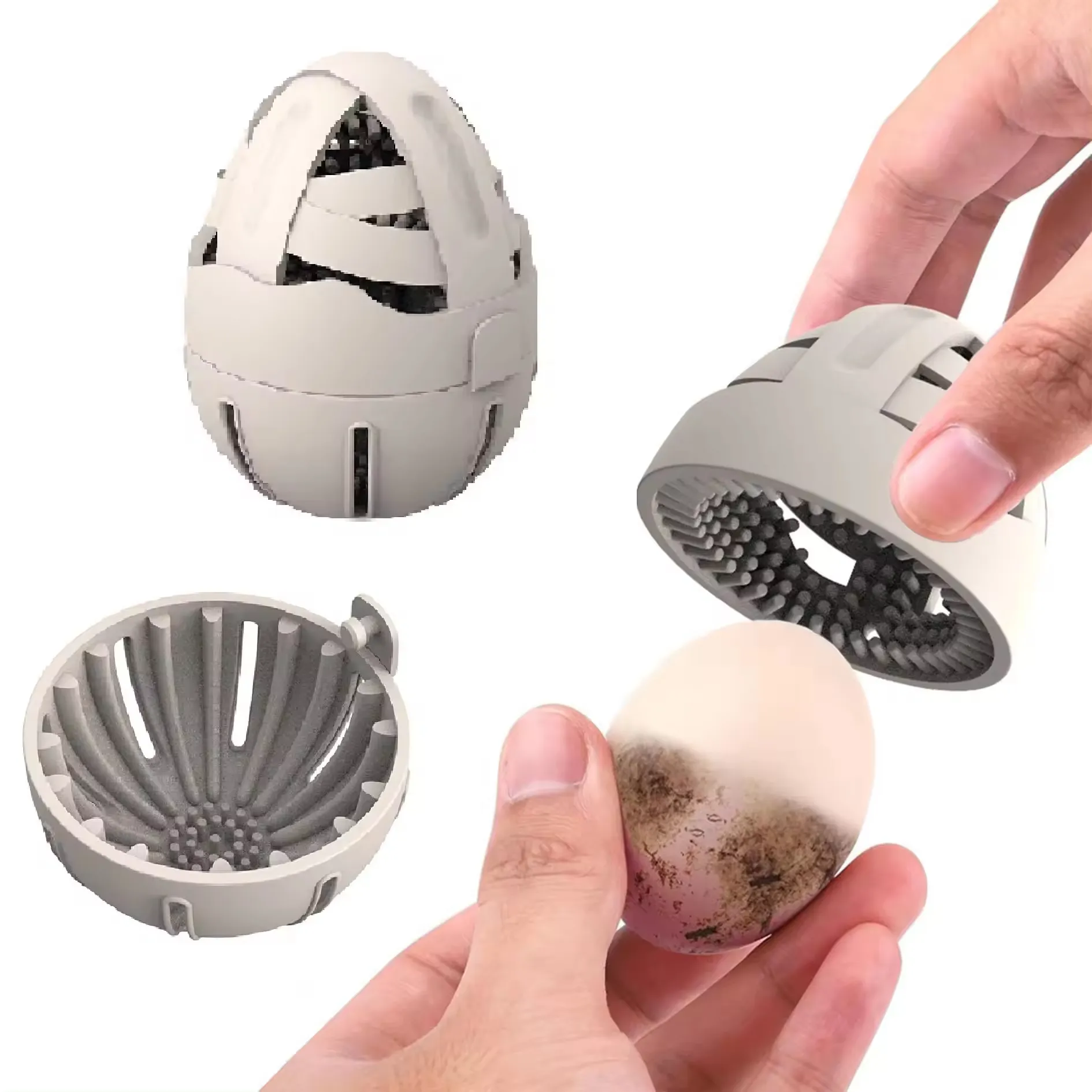 2024 New Product Ideas Kitchen Gadgets-Reusable Eggshell Cleaning Brush Dishwashing Brush Rotary Cleaning